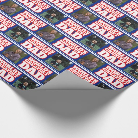 De grootste vader van de wereld voegt je eigen fot cadeaupapier (Hoek)