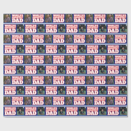 De grootste vader van de wereld voegt je eigen fot cadeaupapier (Vlak)