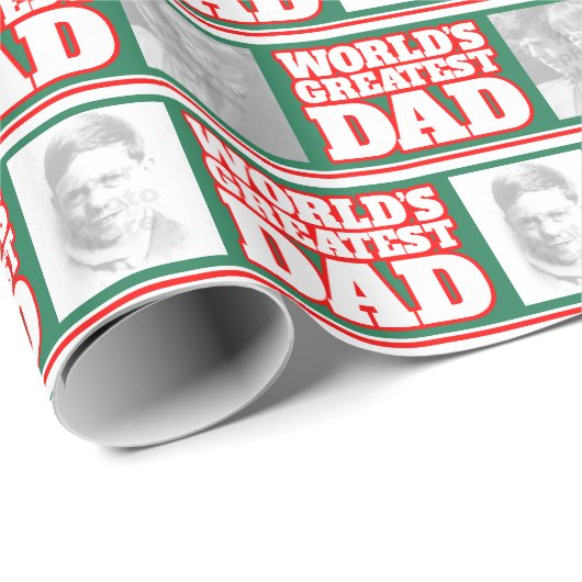 De grootste vader van de wereld voegt je eigen fot cadeaupapier (Rol Hoek)