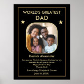 De grootste Vaderdag Foto van papa ter wereld Poster (Voorkant)