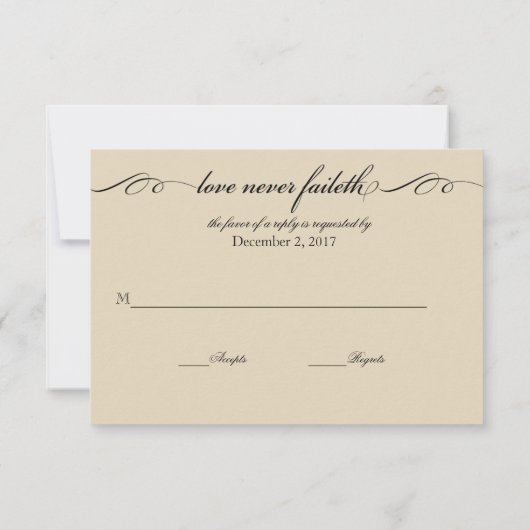 De grootste van deze is een Love Response Card RSVP Kaartje (Achterkant)