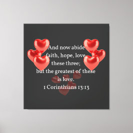 "De grootste van hen in de liefde." Christelijk Canvas Afdruk