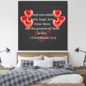 "De grootste van hen in de liefde." Christelijk Canvas Afdruk (Insitu (Slaapkamer))