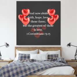 "De grootste van hen in de liefde." Christelijk Canvas Afdruk