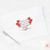 "De grootste van hen in de liefde." Christelijk Ronde Sticker (Envelop)