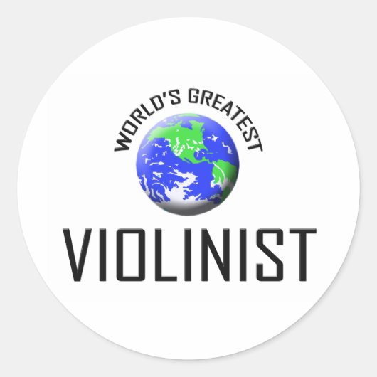 De grootste violist ter wereld ronde sticker (Voorkant)