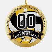 De grootste volleybalspeler ter wereld - Geel Keramisch Ornament (Voorkant)