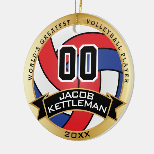 De grootste 🏐 volleybalspeler ter wereld keramisch ornament (Links)