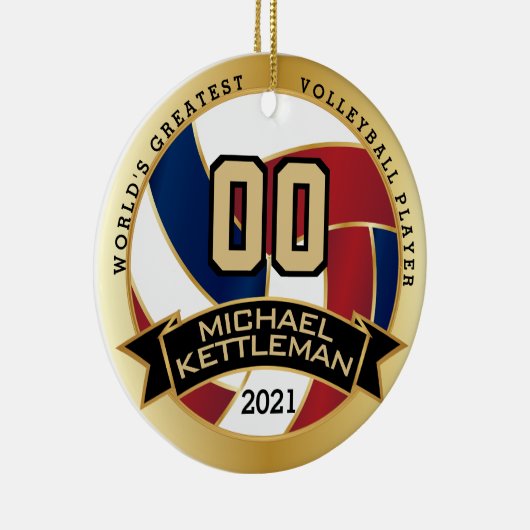 De grootste volleybalspeler ter wereld keramisch ornament (Rechts)