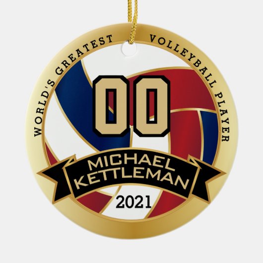 De grootste volleybalspeler ter wereld keramisch ornament (Voorkant)