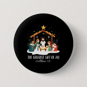 De Grootste Voor Alle Kerst Kribbe Jezus Christus Ronde Button 5,7 Cm
