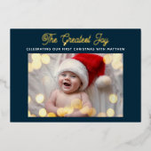 De grootste vreugde voor de eerste keer met een bl folie feestdagenkaart (Voorkant)