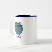 De grootste YaYa-hart ter wereld Tweekleurige Koffiemok (Voorkant links)