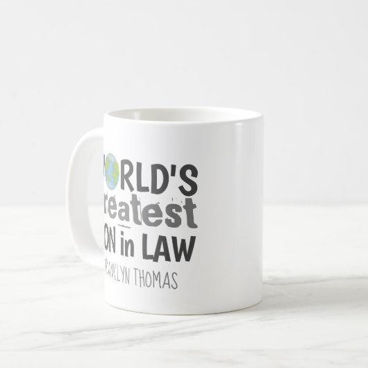 De grootste zoon ter wereld in het rechtenplan, ge koffiemok (Voorkant links)