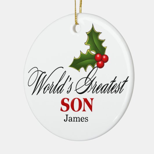 De grootste zoon van de wereld keramisch ornament (Links)