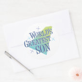 De grootste zoon van de wereld ronde sticker (Envelop)