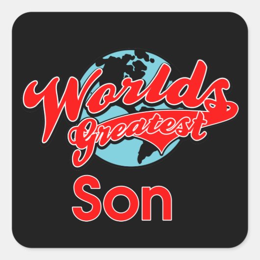 De grootste zoon van de wereld vierkante sticker (Voorkant)