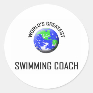 De grootste zwemcoach ter wereld ronde sticker