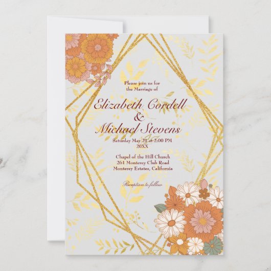 De Grootte van de Uitnodiging van het huwelijk: 5" (Voorkant)