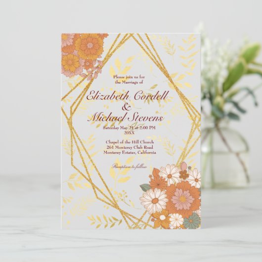 De Grootte van de Uitnodiging van het huwelijk: 5" (Staand voorkant)