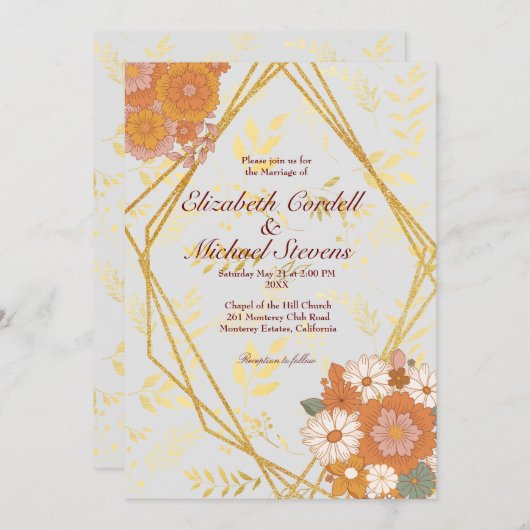 De Grootte van de Uitnodiging van het huwelijk: 5" (Voorkant / Achterkant)