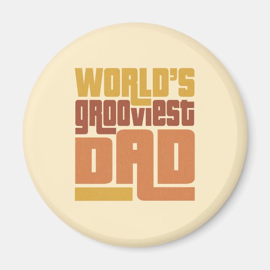 De grooviste pap Retro Funny Magneet (Voorkant)