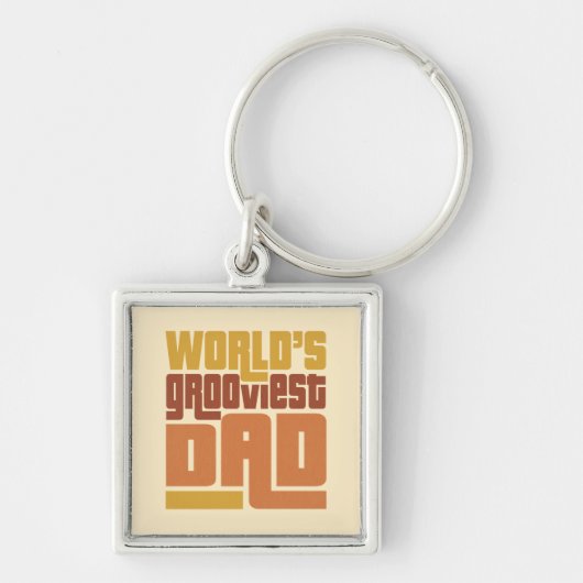 De grooviste pap Retro Funny Sleutelhanger (Voorkant)