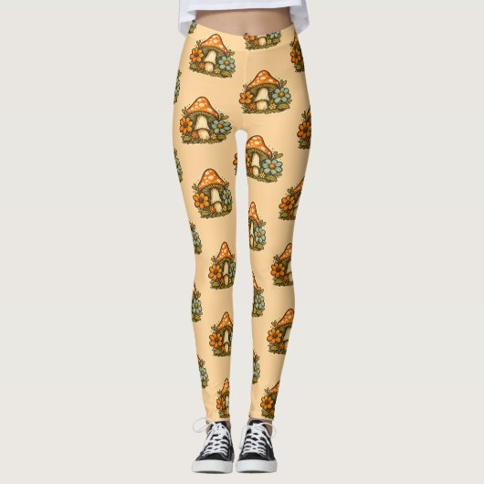De Groovy Dream Shack: Paddenstoel Leggings (Voorkant)