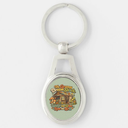 De Groovy Dream Shack Twisted Oval Sleutelhanger (Voorkant)