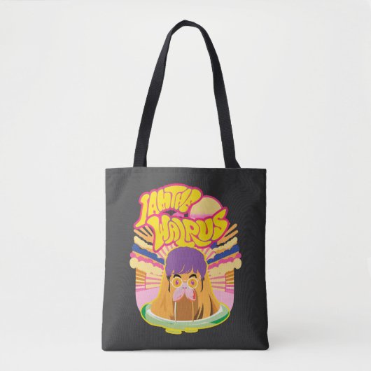 De Groovy Walrus - Retro Rock Vibes Tote Bag (Voorkant)