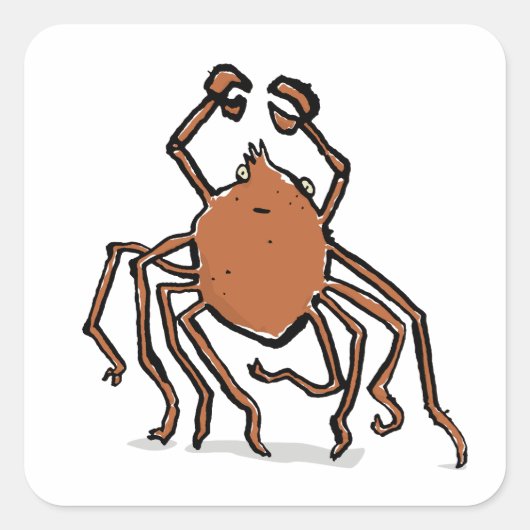 de groovy zeespin vierkante sticker (Voorkant)