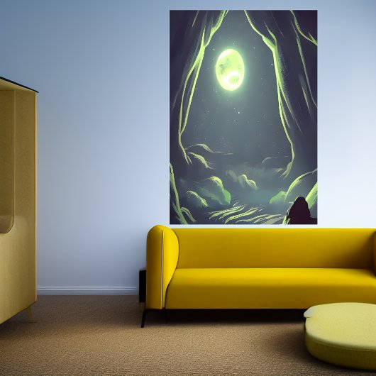 De grot en de maan | AI Art Poster