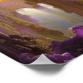 De grot van Amethyst Geodes Digital Art Poster (Hoek)