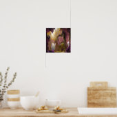 De grot van Amethyst Geodes Digital Art Poster (Keuken)