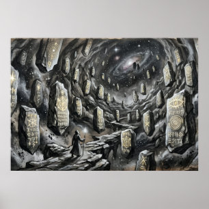 De Grot van Luisterende Stenen Muurkunst Poster