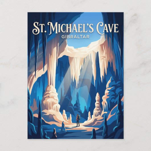 De grot van St. Michaels, Gibraltar Briefkaart (Voorkant)