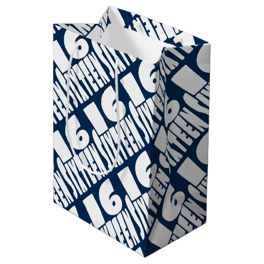 De grote 16 zestiende verjaardag medium cadeauzakje (Achterkant Gekanteld)