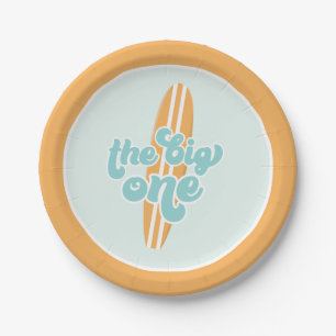 De grote 1 Surf Beach 1 Birthday Paper-Borden Papieren Bordje