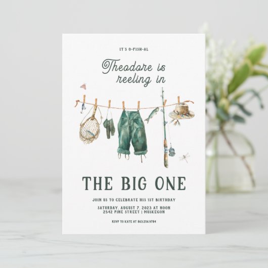 De grote | 1e verjaardag Gevist Kaart (Staand voorkant)