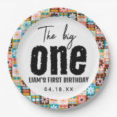 De grote 1e verjaardag papieren bordje (Voorkant)