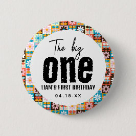 De grote 1e verjaardag ronde button 5,7 cm