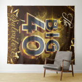 De Grote 40 Elegant Black & Gold Royal Birthday Wandkleed (In Situ (horizontaal))