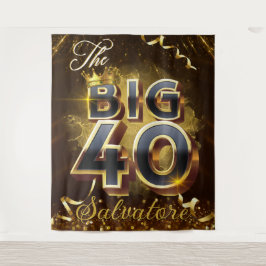 De Grote 40 Elegant Black & Gold Royal Birthday Wandkleed