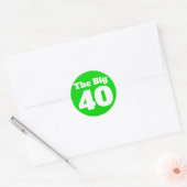 De Grote 40 Groene Verjaardag Ronde Sticker (Envelop)