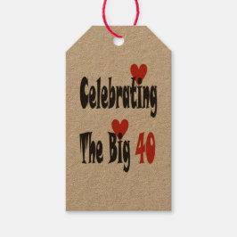 De grote 40 vieren cadeaulabel
