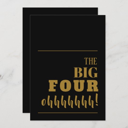De grote 40 zwarte gouddag kaart (Voorkant / Achterkant)