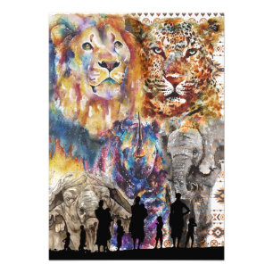 De Grote 5 - Afrika Foto Afdruk