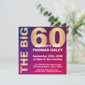 DE GROTE 60-MAXIMALE INVITATIE KAART (Staand voorkant)