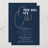 De grote 60e Surprise Blue Birthday-uitnodiging Kaart (Voorkant / Achterkant)