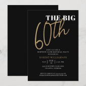 De Grote 60ste Verrassingsverjaardag Zwart Goud Kaart (Voorkant / Achterkant)